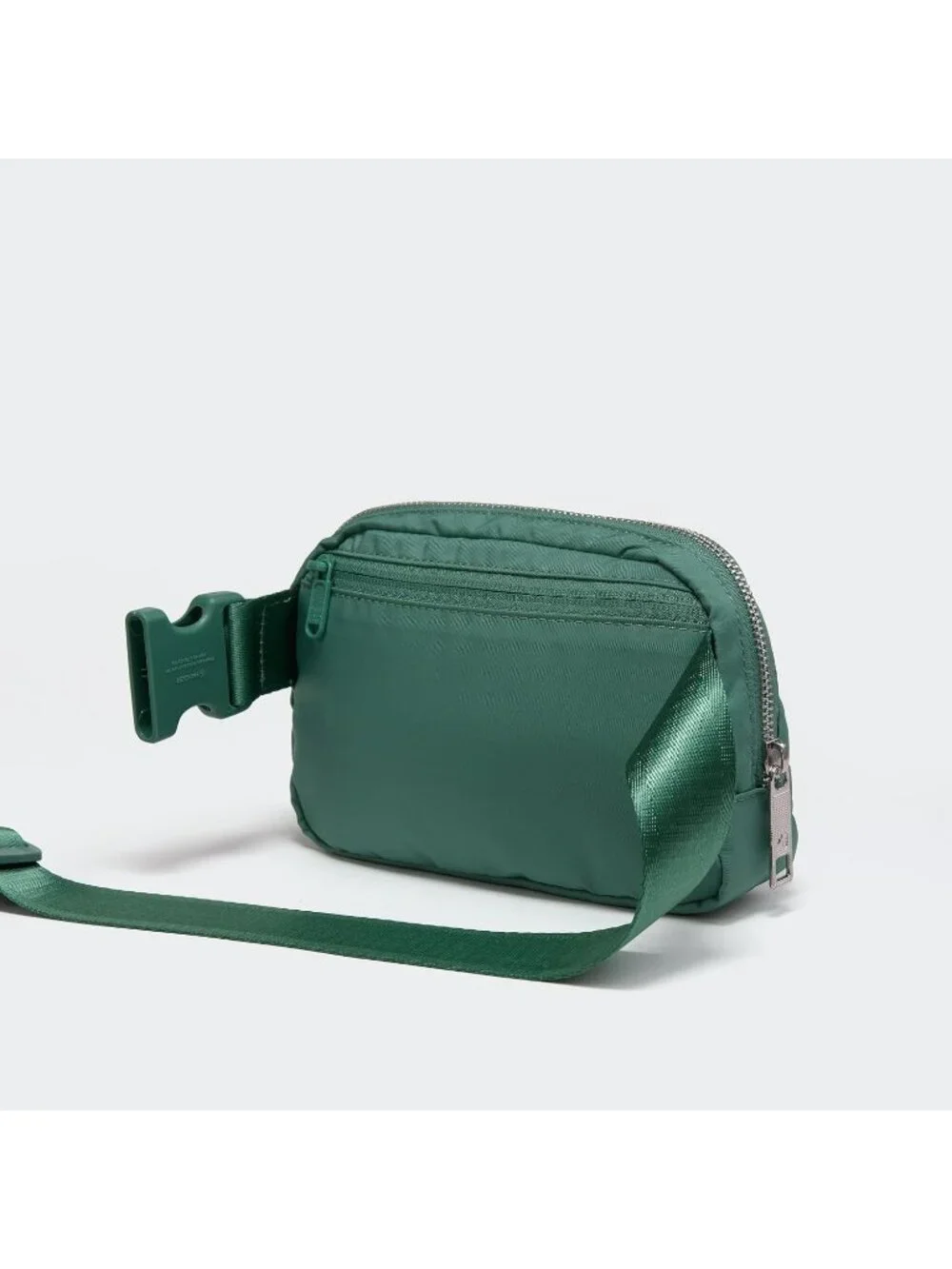 Men's Eucalyptus Green Crossbody Belt Bag Wide Zipper Adjustable Strap 3-Pockets